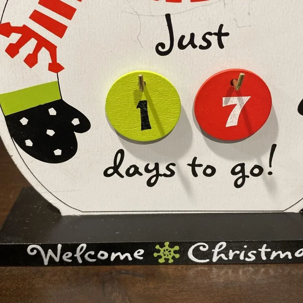 Snowman Countdown to Christmas Home Decor